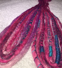 Load image into Gallery viewer, Pink, Blue &amp; Purple  Double Ended Synthetic Dreadlocks.
