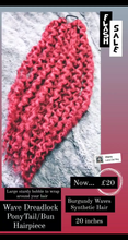 Load image into Gallery viewer, SALE - Burgundy Red Chunky Wave Bobble HairPiece
