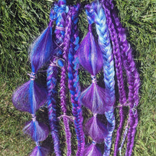 Load image into Gallery viewer, Purple &amp; Blue Clip-in Braids
